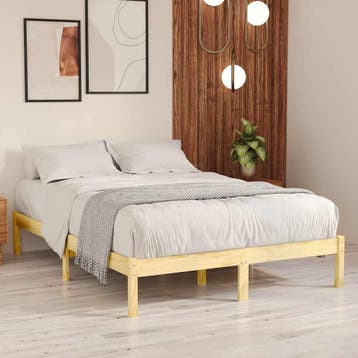 vidaXL Bedframe massief grenenhout 120x200 cm, Bruin, Verzenden, Nieuw, Twijfelaar