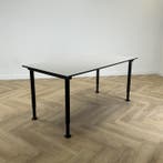 Gispen verstelbaar bureau / tafel 160x80 cm, grijs - zwart, Ophalen of Verzenden, In hoogte verstelbaar, Gebruikt
