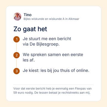 Wiskunde bijles in Alkmaar voor vmbo tot en met vwo, Privéles, Bijles
