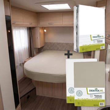 Textielpakket Queensbed/Eilandbed - 1 molton met 2 jersey, Verzenden, Nieuw, Wit