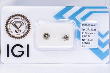 Zonder minimumprijs - 2 pcs Diamant (Natuurlijk gekleurd) -, Nieuw