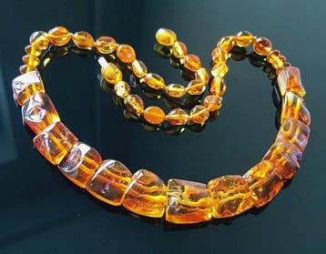 Amber Vintage natuurlijke Baltische amber ketting (collier)-
