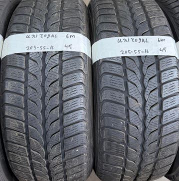 2x 205-55-16 Uniroyal Winter 2x 6mm €45 Per Band 205 55 16, Ophalen, Gebruikt, 16 inch, Band(en)