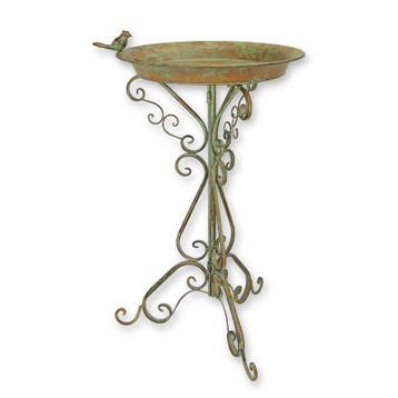 A PAIR OF IRON BIRD BATHS - OLD GREEN (Beeldjes - Decoratie), Verzenden, Nieuw