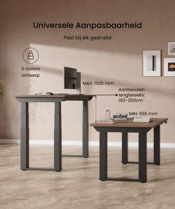 FLEXISPOT E7Q in hoogte verstelbaar tafelframe met 4 poten,, Verzenden, Zo goed als nieuw