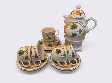 Villeroy & Boch - Theeservies (14) - Geranium - Porselein,