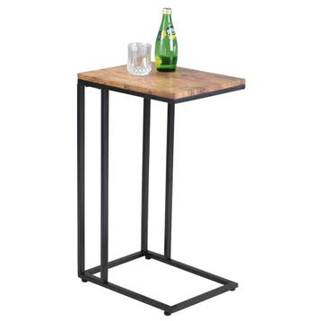Bijzettafel met wieltjes - 40x30x65 cm – zwart frame hout., Verzenden