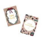 2x mini kerstkaart - kerstgroet - fijne kerst - kerstmis..., Ophalen of Verzenden, Nieuw