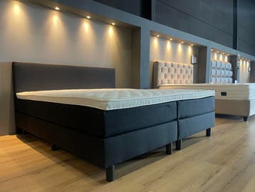 SUPER DEAL! Twijfelaar Zigo 140 x 200 cm COMPLEET met topper, Huis en Inrichting, Slaapkamer | Bedden, Verzenden, Zwart, Gratis bezorgd + montage