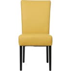 Leren eetkamerstoel Just - Toledo Lemon (geel) - Poten hout, Huis en Inrichting, Stoelen, Ophalen of Verzenden, Nieuw, Leer, Bohemian, Eigentijds, Klassiek, Retro, Romantisch, Scandinavisch