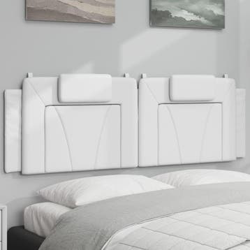 vidaXL Hoofdbordkussen Viana 160 cm kunstleer wit, Verzenden, Nieuw, Wit, Overige materialen