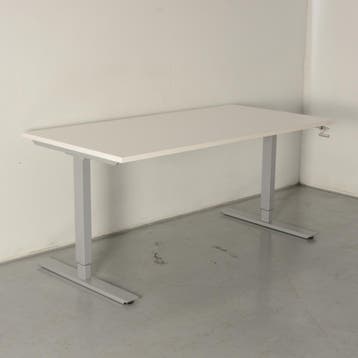 Solidesk zit-sta bureau, wit blad, 160 x 80 cm, hoogte, Huis en Inrichting, Bureaus, Ophalen of Verzenden, Nieuw