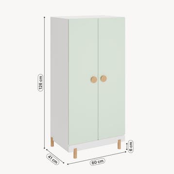 Kinderkledingkast Vaarentaa met 2 deuren 126x60x41 cm mintgr, Verzenden, Nieuw