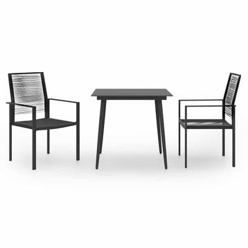 vidaXL 3-delige Tuinset, 2 zitplaatsen, Verzenden, Nieuw, Rvs
