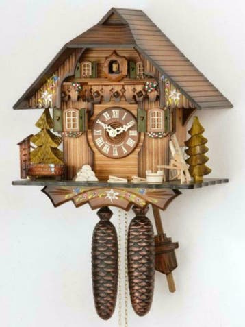 Koekoeksklok handbeschilderd | Origineel inclusief garantie, Huis en Inrichting, Ophalen of Verzenden, Nieuw, Analoog, Wandklok