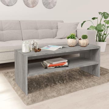 vidaXL Salontafel 100x40x40 cm bewerkt hout grijs sonoma, Minder dan 50 cm, 100 tot 150 cm, Verzenden, Nieuw