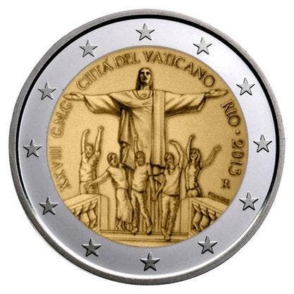 Vaticaan 2 Euro Wereldjongerendagen 2013, Postzegels en Munten, Munten | Europa | Euromunten, Verzenden