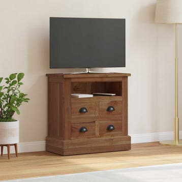 vidaXL Opbergkast met lade Naturel 60 x 30 x 60 cm Massief, Kinderen en Baby's, Kinderkamer | Commodes en Kasten, Verzenden, Nieuw