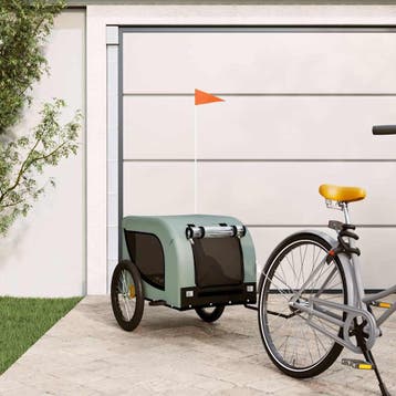 vidaXL Hondenfietstrailer oxford stof en ijzer grijs en, Verzenden, Nieuw