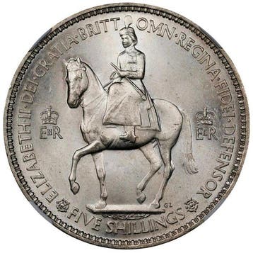 Verenigd Koninkrijk. Elizabeth II. Crown 1953 - NGC MS64, Postzegels en Munten