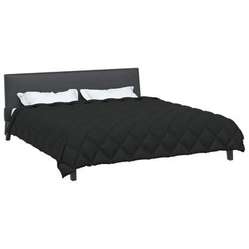 vidaXL Winter Dekbed Zwart 220 x 240 cm Microfiber, Huis en Inrichting, Slaapkamer | Beddengoed, Verzenden, Nieuw, Zwart