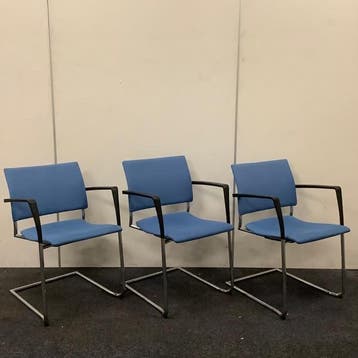 Complete set van 3 stuks  vergaderstoelen Casala Feniks,, Huis en Inrichting, Stoelen, Gebruikt, Drie, Zwart, Ophalen of Verzenden