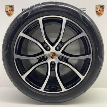Porsche Cayenne (E3/E3 II) 21 Exclusive Design zwart/alu set, Ophalen, Gebruikt, Banden en Velgen, 21 inch