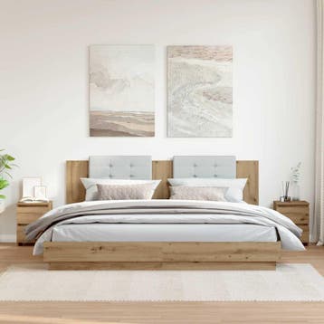 vidaXL Nachtkastjes 2 st 30x30x40cm bewerkt hout artisanaal, Verzenden, Nieuw, Hout