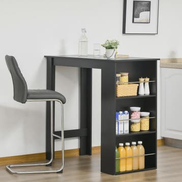 Zwarte Bartafel met 3 Open Vakken - 112x57x106 cm, Verzenden, Nieuw