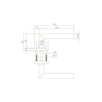 Intersteel deurkruk Jura op rozet verdekt ø53x10mm - RVS/mat, Verzenden, Nieuw