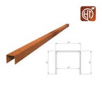 Cortenstaal u-profiel 300x5,4x5cm, Overige materialen, Minder dan 25 cm, Border, Minder dan 25 cm