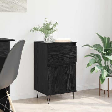 vidaXL Dressoir Zwart eiken 35 x 40 x 70 cm Bewerkt hout, Verzenden, Nieuw, Overige houtsoorten, Minder dan 50 cm