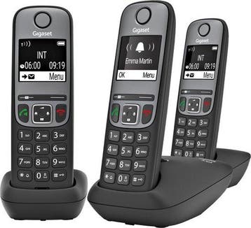 Gigaset A705 Trio - DECT Draadloze Telefoon - 3 Handsets Zwa, Telecommunicatie, Vaste telefoons | Handsets en Draadloos, Verzenden