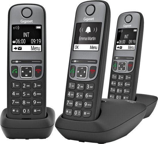 Gigaset A705 Trio - DECT Draadloze Telefoon - 3 Handsets Zwa, Telecommunicatie, Vaste telefoons | Handsets en Draadloos, Nieuw