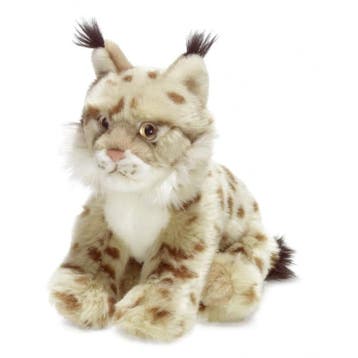 WNF lynx knuffel - pluche - grijs/bruin - 23 cm - liggend, Kinderen en Baby's, Speelgoed | Knuffels en Pluche, Verzenden, Nieuw