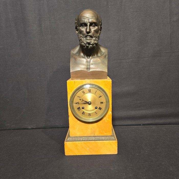 Figurale pendule Empire - Gepatineerd brons - 1800-1850 -, Antiek en Kunst, Antiek | Klokken