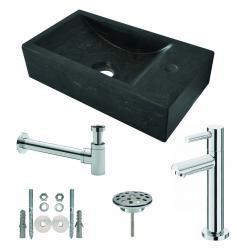 Wiesbaden One Pack Hardstenen fontein 40x22x10 rechts compl., Ophalen of Verzenden, Nieuw