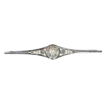 Broche - 18 karaat Witgoud, Geel goud - 0.44ct. tw. -