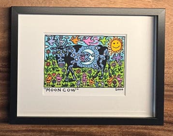 James Rizzi (1950-2011) - Moon cow, original silkscreen,, Antiek en Kunst