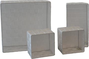 Opbergmand Gevlochten - 4 Stuks - Wit - Textiel - Lade, Verzenden, Nieuw