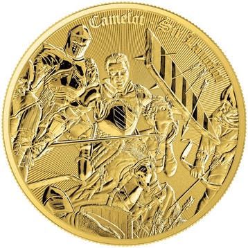 Niue. 2 Dollars 2024 Sir Lancelot Camelot Gilded, 1 Oz