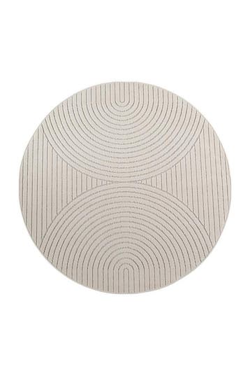 Rond Japandi Vloerkleed | Nova | Bogen | Crème | 200x200 cm, Verzenden, Nieuw