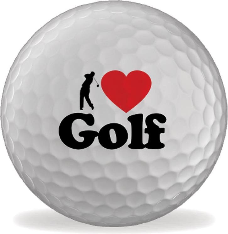 Golfballen bedrukt - I Love Golf! - set van 3, Sport en Fitness, Golf, Bal(len), Nieuw, Overige merken, Ophalen of Verzenden