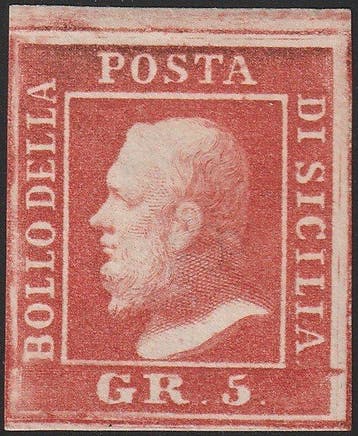 Italiaanse oude staten - Sicilië 1859 - 5 g. II^ Taf., Gestempeld