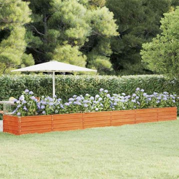 vidaXL Plantenbak verhoogd 600x80x45 cm cortenstaal roestig, 100 cm of meer, Verzenden, Nieuw, Metaal