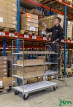 Kongamek etagewagen met 4 verstelbare schappen, lvm. 300 kg, Verzenden