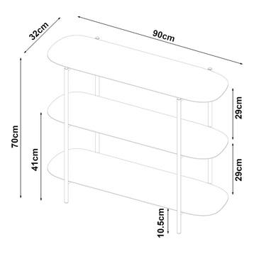 [en.casa] Console tafel Enebakk sidetable 70x90x32 cm zwart, Verzenden, Nieuw