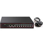 DrPhone PoE X1 - 10 poorten POE Switch - 8 + 2 - 48V Etherne, Verzenden, Nieuw