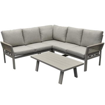Saigon hoek loungeset 4 delig latte zand aluminium, Ophalen of Verzenden, Nieuw, Aluminium