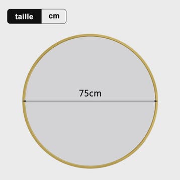 Anajqaqia Ronde Wandspiegel 75 cm - Goudkleurig Aluminium Fr, Verzenden, Nieuw